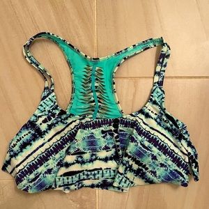 Acid-Wash Racerback Bikini Top